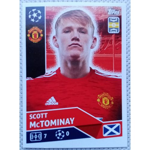Uefa Champions League 2020 / 2021 - Manchester United Mun 9 Scott Mctominay - Topps Sticker (Foot, Autocollant, Image, Vignette)