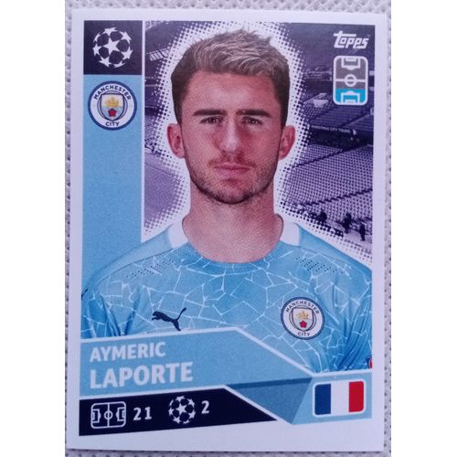 Uefa Champions League 2020 / 2021 - Manchester City Mci 7 Aymeric Laporte - Topps Sticker (Foot, Autocollant, Image, Vignette)