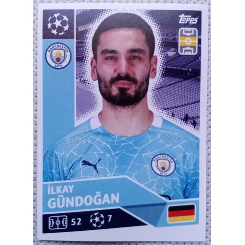 Uefa Champions League 2020 / 2021 - Manchester City Mci 10 Ilkay Gündogan - Topps Sticker (Foot, Autocollant, Image, Vignette)