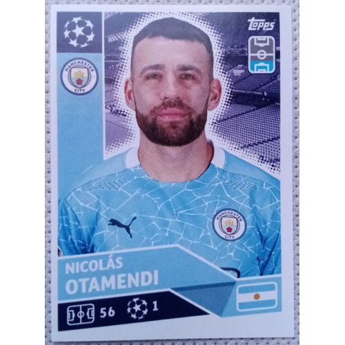 Uefa Champions League 2020 / 2021 - Manchester City Mci 5 Nicolás Otamendi - Topps Sticker (Foot, Autocollant, Image, Vignette)
