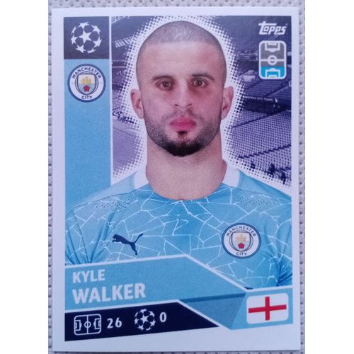 Uefa Champions League 2020 / 2021 - Manchester City Mci 4 Kyle Walker - Topps Sticker (Foot, Autocollant, Image, Vignette)