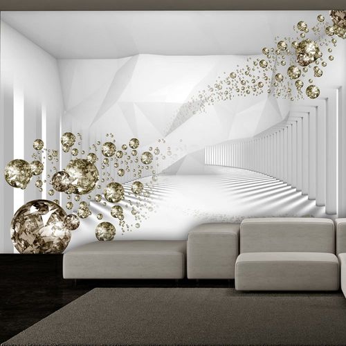 Papier peint intissé Abstractions Diamond Corridor (Grey) : Taille - 350 x 245 cm