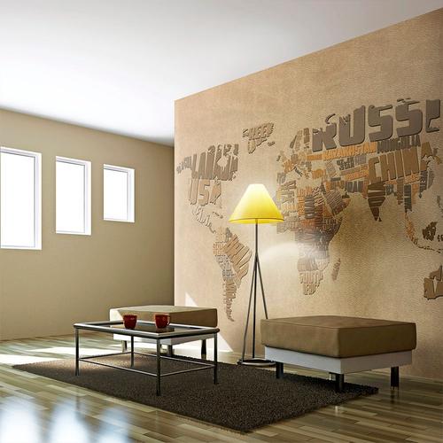 Papier peint intissé Carte du monde Explorers' map of the World : Taille - 350 x 270 cm