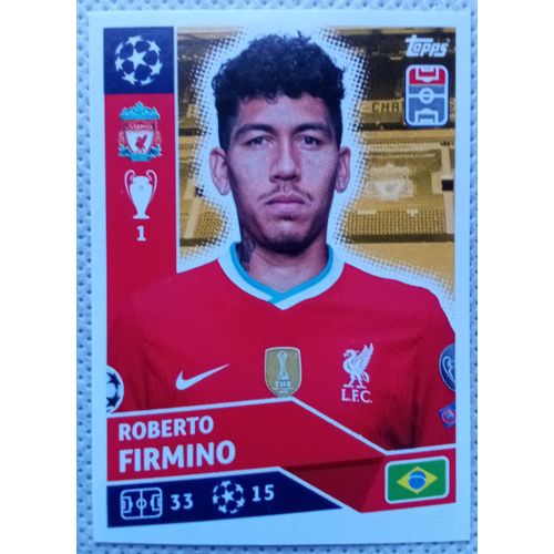 Uefa Champions League 2020 / 2021 - Liverpool Liv 18 Roberto Firmino - Topps Sticker (Foot, Autocollant, Image, Vignette)