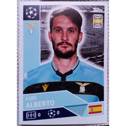 Uefa Champions League 2020 / 2021 - Lazio Rome Laz 14 Luis Alberto - Topps Sticker (Foot, Autocollant, Image, Vignette)
