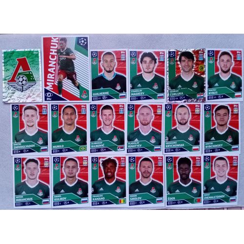 Uefa Champions League 2020 / 2021 - Lokomotiv Moscou Lmo 1 À 18 Team Set Complet - Topps Sticker (Foot, Autocollant, Image, Vignette)