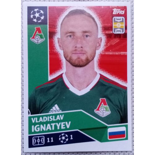 Uefa Champions League 2020 / 2021 - Lokomotiv Moscou Lmo 10 Vladislav Ignatyev - Topps Sticker (Foot, Autocollant, Image, Vignette)