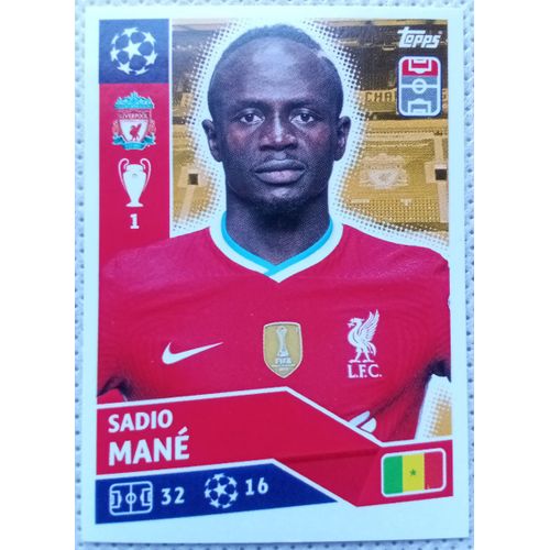 Uefa Champions League 2020 / 2021 - Liverpool Liv 17 Sadio Mané - Topps Sticker (Foot, Autocollant, Image, Vignette)