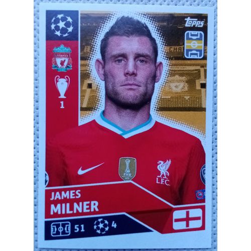 Uefa Champions League 2020 / 2021 - Liverpool Liv 11 James Milner - Topps Sticker (Foot, Autocollant, Image, Vignette)