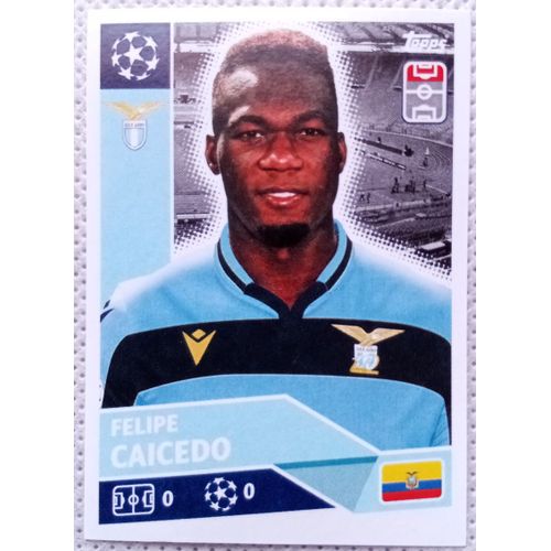 Uefa Champions League 2020 / 2021 - Lazio Rome Laz 18 Felipe Caicedo - Topps Sticker (Foot, Autocollant, Image, Vignette)