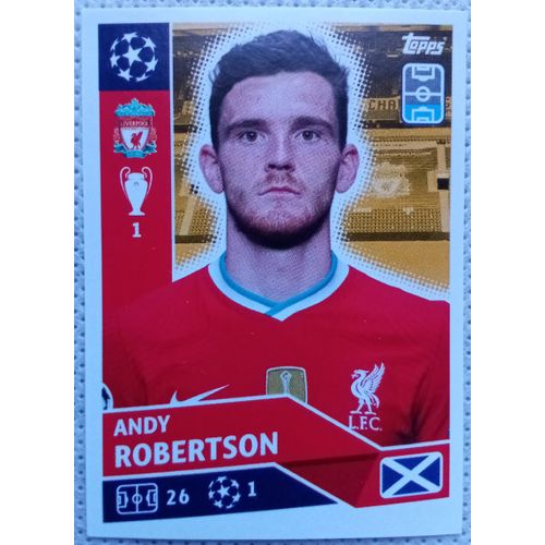 Uefa Champions League 2020 / 2021 - Liverpool Liv 7 Andy Robertson - Topps Sticker (Foot, Autocollant, Image, Vignette)