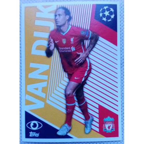 Uefa Champions League 2020 / 2021 - Liverpool Liv 2 Virgil Van Dijk - Topps Sticker (Foot, Autocollant, Image, Vignette)