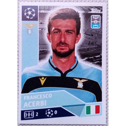 Uefa Champions League 2020 / 2021 - Lazio Rome Laz 5 Francesco Acerbi - Topps Sticker (Foot, Autocollant, Image, Vignette)