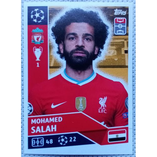 Uefa Champions League 2020 / 2021 - Liverpool Liv 16 Mohamed Salah - Topps Sticker (Foot, Autocollant, Image, Vignette)