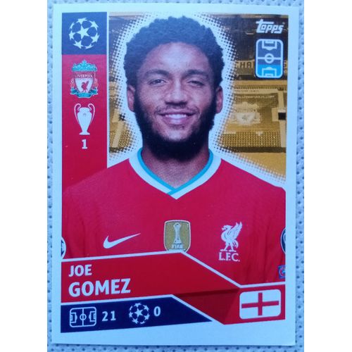 Uefa Champions League 2020 / 2021 - Liverpool Liv 5 Joe Gomez - Topps Sticker (Foot, Autocollant, Image, Vignette)