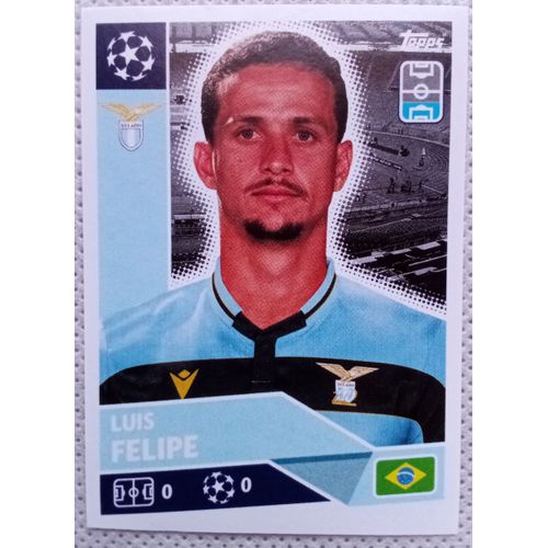 Uefa Champions League 2020 / 2021 - Lazio Rome Laz 7 Luis Felipe - Topps Sticker (Foot, Autocollant, Image, Vignette)