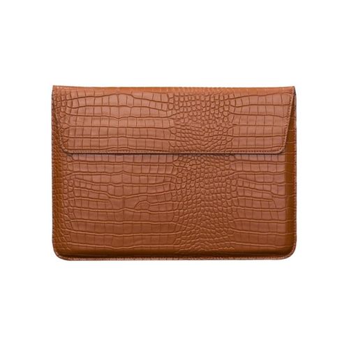 Pochette en cuir PU pour ordinateur portable, étui pour Macbook Air Pro 15.4 Retina, unisexe - For 12 pouces - Brun crocodile