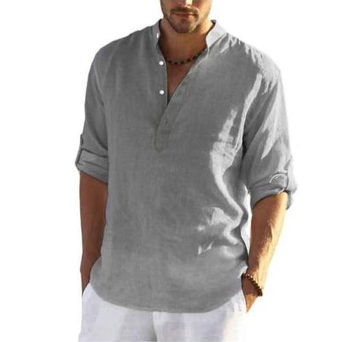 Blouses En Lin Pour Hommes Chemise Oversize Ample Mode L Fs30699