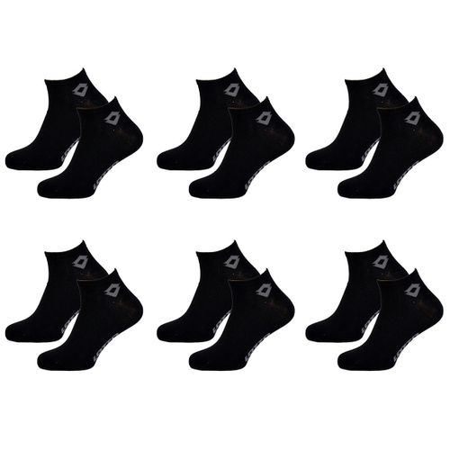 Chaussettes Femme Lotto Socquettes Tiges Courtes Sport Pack De 6 Paires Sneaker Lotto Noires