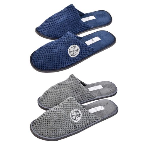 Pantoufles Pour Homme Christian Lacroix Confort Et Qualité Supérieure Pack De 2 Paires Clx Gaufrée 4034