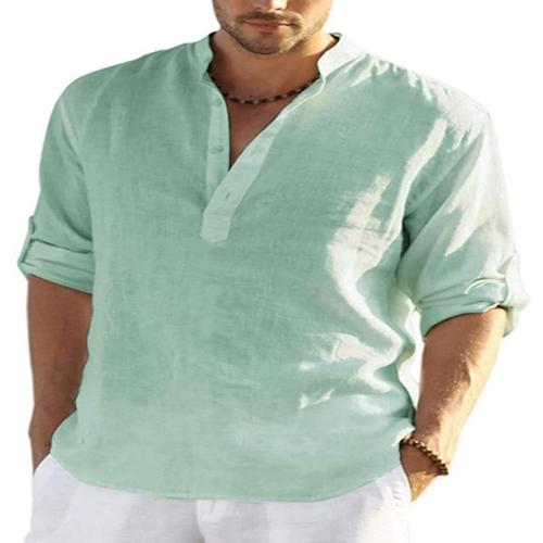 Blouses En Lin Pour Hommes Chemise Oversize Ample Mode Xxxl Fs30702