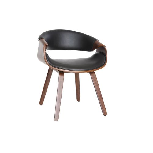Fauteuil Scandinave Noir Et Bois Foncé Aramis