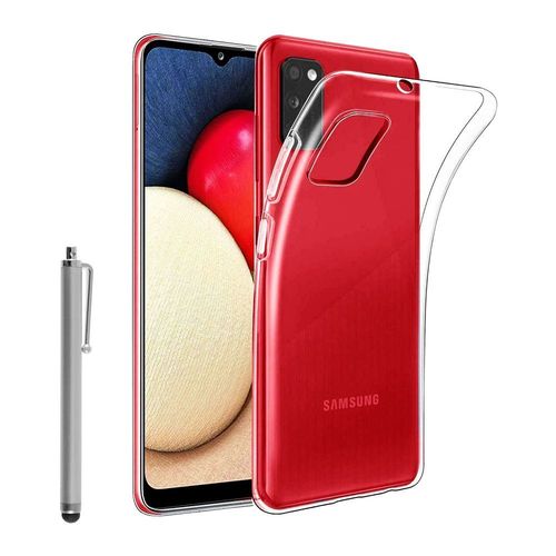 Coque Silicone Pour Samsung Galaxy A02s 6.5" Gel Ultraslim Et Ajustement Parfait - Transparent + Stylet