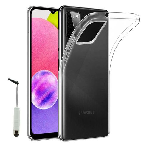 Coque Silicone Pour Samsung Galaxy A03s 6.5" Gel Ultraslim Et Ajustement Parfait - Transparent + Mini Stylet
