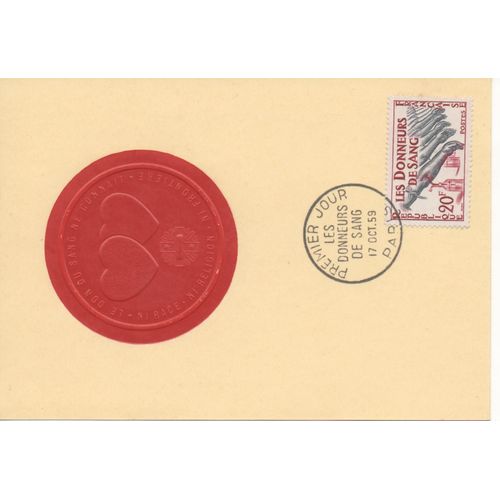 France Timbre Don Du Sang 1959