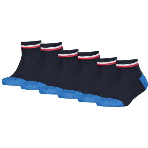 Tommy Hilfiger Chaussettes Pour Enfants, Lot De 2 - Iconic Sports, Semelle Éponge Bleu 39-42