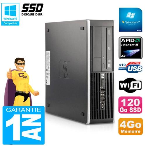 PC HP Compaq 6005 Pro SFF AMD Phenom II RAM 4Go 120 Go SSD Graveur DVD Wifi W7