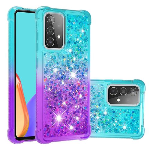 Advansia Coque Pour Samsung Galaxy A52 5g Bleu Violet [Liquide Paillette Bling Bling]