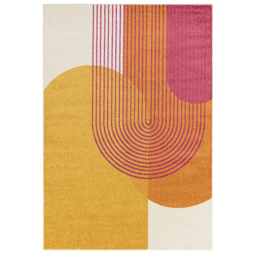 Tapis Tissé Plat Moderne Disco 120x170 Cm Jaune - Novatrend