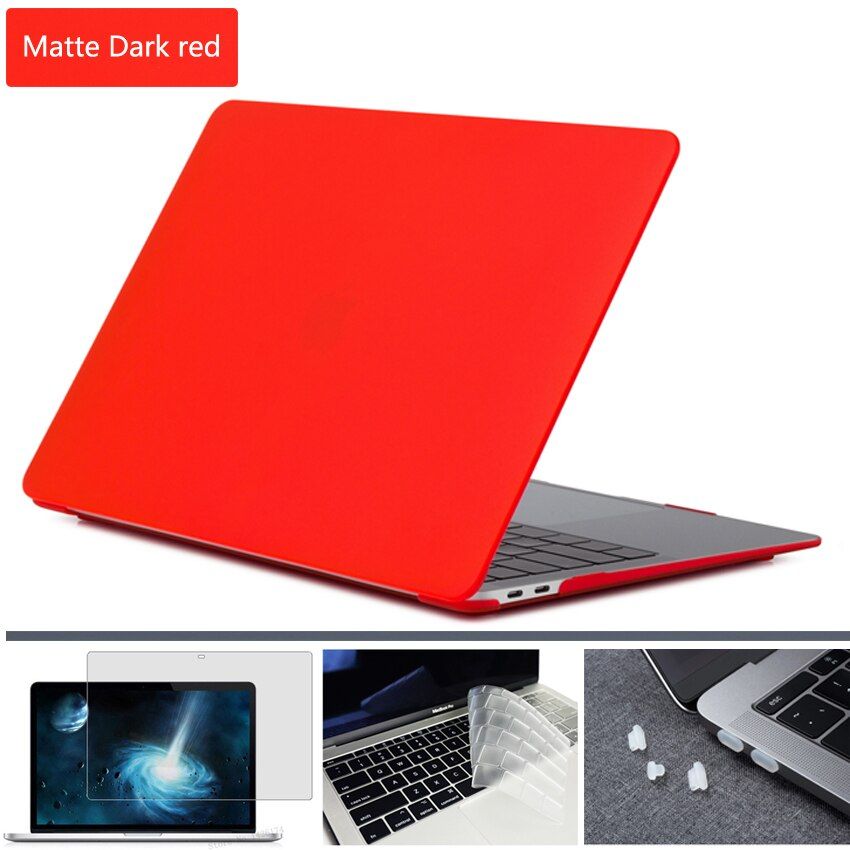Coque pour Macbook - For M1 Chip Air 13 A2337 - Rouge fonc� ...