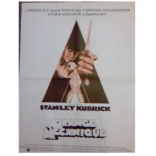 Orange Mécanique - Véritable Affiche De Cinéma Pliée - Format 40x60 Cm - De Stanley Kubrick Avec Malcolm Mcdowell, Richard Connaught, Patrick Magee - 1971 Ressortie