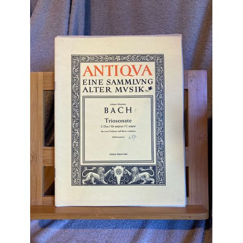 Bach Sonate En Trio En Ut Bwv 1037 Partition Éditions Schott 2464 Dobereiner