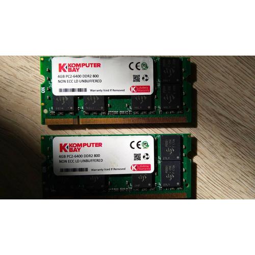 Komputerbay 4 Go DDR2 800 MHz PC2-6300 PC2-6400 DDR2 800 (200 PIN) Mémoire SODIMM pour ordinateur portable