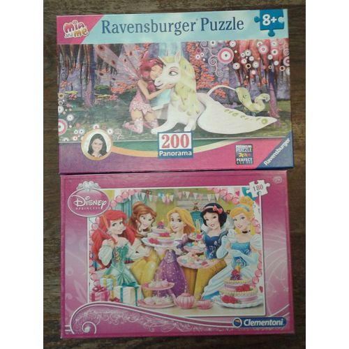 Lot De 2 Puzzles, Disney Princess Et Mia And Me, 180 Et 200 Pièces