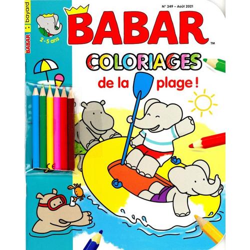 Babar 349 H Coloriages De La Plage + Crayons