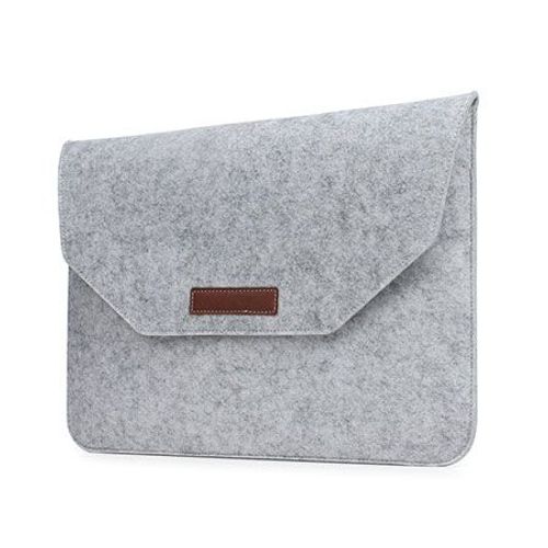 Sac à manches en bois feutré pour ordinateur portable, étui souple pour Apple Macbook Air Pro Retina et Mac book pouces - For Tout ordinateur portable 11 pouces - Gris
