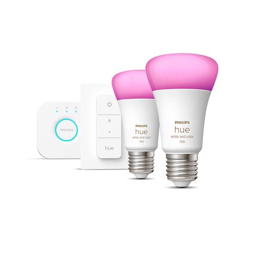 Philips Hue - Startkit 2xe27 + Bridge & Dimmer - White & Color Ambian