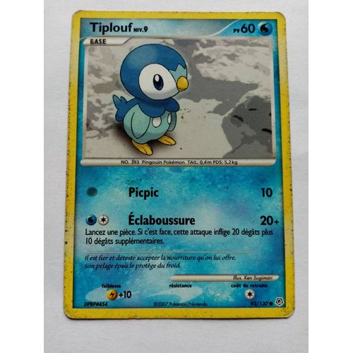 Carte Pokemon Diamant Et Perle : Tiplouf 93/130