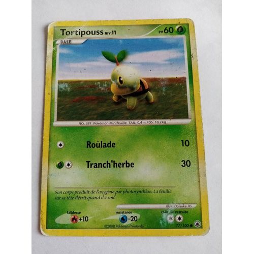 Carte Pokemon Diamant Et Perle - Aube Majestueuse : Tortipouss 77/100
