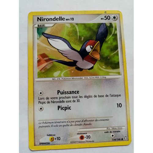 Carte Pokemon Diamant Et Perle - Éveil Des Légendes : Nirondelle 124/146