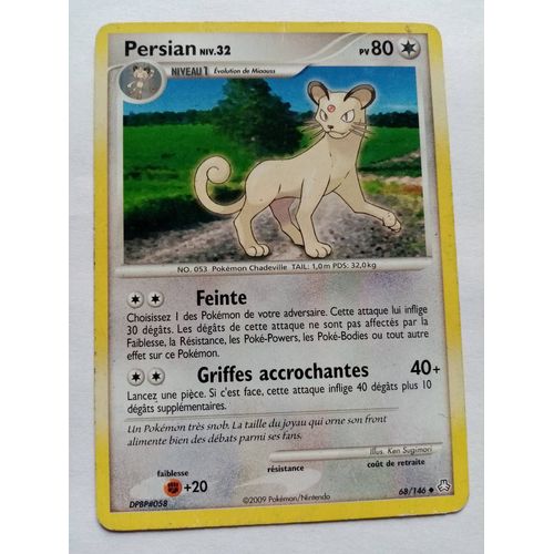 Carte Pokemon Diamant Et Perle - Éveil Des Légendes : Persian 68/146