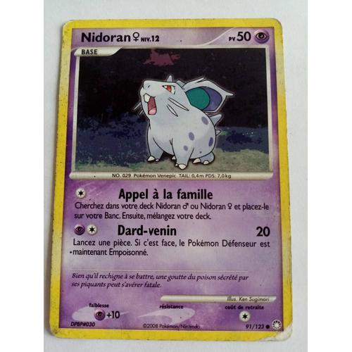 Carte Pokemon Diamant Et Perle - Trésors Mystérieux : Nidoran Femelle 91/123