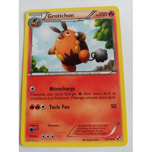 Carte Pokemon Noir Et Blanc : Grotichon 17/114