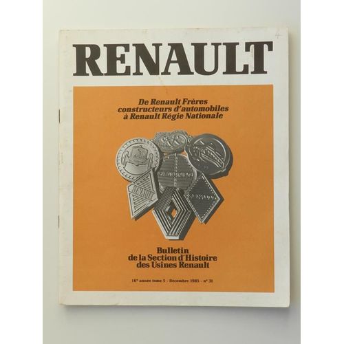 Renault ( Bulletin N° 31 ) 1985