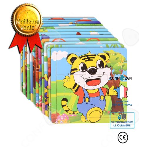 Confo® Avion En Bois Pour Enfants Puzzle Jouet Bébé Développer Intelligence Puzzle Animal Puzzle Puzzle Cadeau De Vacances Pour Enfa