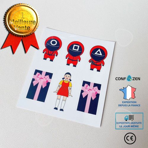 CONFO® Autocollant de jeu de calmar Autocollant de coque de téléphone portable Le même film 123 autocollant d'Halloween jeu d'homme